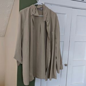 Suede button down shirt